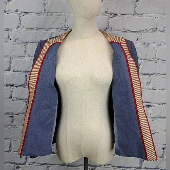 St John Sport Women's Full Zip Denim Jacket Stretch Multicolor Size Medium - Picture 14 of 16